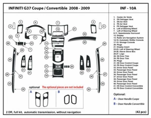 Carbon Fiber Dash Trim Kit for Infiniti G37 2008-2009 Coupe without Navigation - Picture 1 of 1
