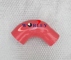 90 degree 2.5 to 3.0" 64mm to 76mm Reducer elbow bend Silicon hose pipe RED - Picture 1 of 5