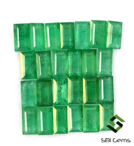 2.20 Cts Natural Emerald Baguette Cut 3.50x2 mm Lot 25 Pcs Untreated Gemstones - Picture 1 of 7