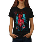 Wellcoda Blind Love Heart Womens T-shirt, Cupid Casual Design Printed Tee