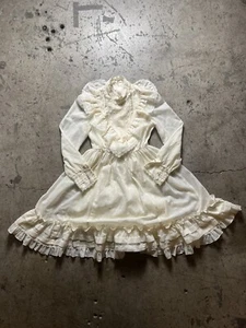 Gunne Sax Jessica McClintock Vintage 80s Girls Lace Dress Size 12 - Picture 1 of 12