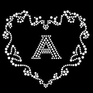 Marco de diamante personalizado de una sola letra Hotfix amor transferencia corazón hierro caliente en - Imagen 1 de 4
