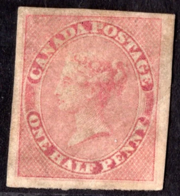 CANADA 1887 SCOTT #8 IMPERF 4 MARGINS MINT F–VF CATALOG VALUE $1,200 - Image 1 of 2