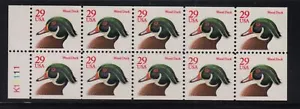 1991 Wood Duck 29c MNH booklet pane of 10 Sc 2485a Never Folded K11111 - Picture 1 of 1