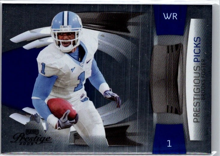 2009 Playoff Prestige #10 Brooks Foster Prestigious Picks Blue #/1000 - Image 1 of 2