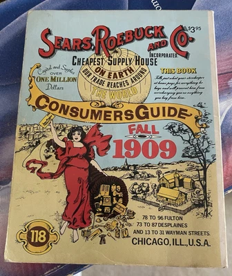 Vtg Fall 1909 Sears Roebuck and Co 1979 Ventura Reproduction Catalog No. 118 - Image 1 of 4