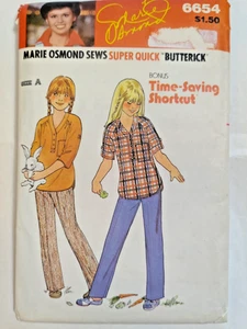 Tunic Shirt Top Pants Girls A 7 8 10 Butterick 6654 Sewing Pattern Cut VTG Marie - Picture 1 of 8