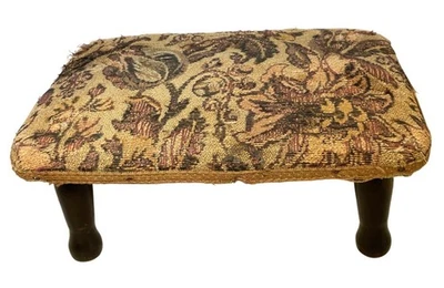 Vintage Tapestry Covered Wooden Stool - Image 1 of 4