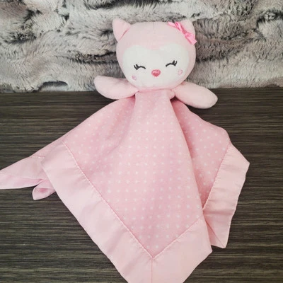 Carters Child of Mine розовое защитное одеяло с совой для девочки милое погремушка в горошек - Изображение 1 из 4