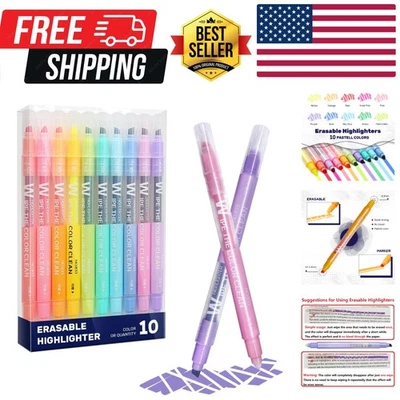 Resaltadores borrables, resaltadores de escritura suaves de doble cabezal colores surtidos... Foto 1 de 4