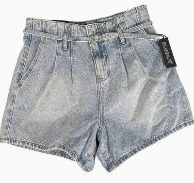 Nuevo con etiquetas Pantalón Corto Denim Azul Tiro Alto Nueva York Blanco con Cinturón Para Mujer Talla 28 100% Algodón Foto 1 de 4