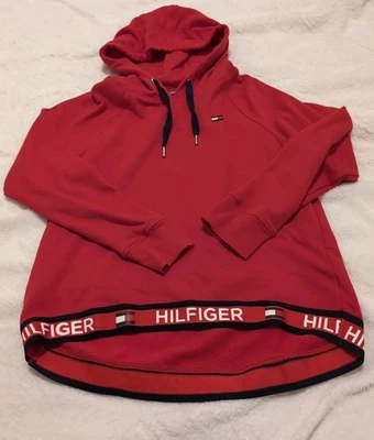 Moletom com capuz vermelho feminino Tommy Hilfiger tamanho grande - Imagem 1 de 4