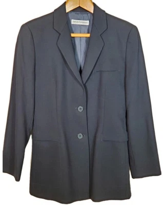 Chaqueta Blazer Emporio Armani Lana Azul Marino Muesca Solapa Para Mujer Talla 40 (¿S?) Foto 1 de 4