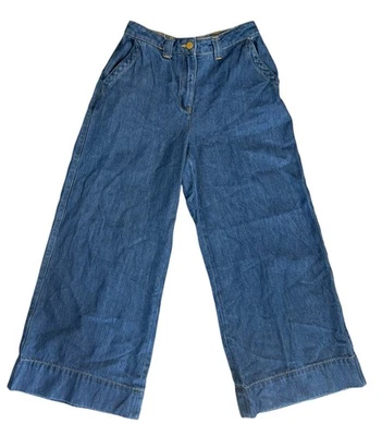 Pantalones de mezclilla recortados de pierna ancha Reiss para mujer talla 27 Petite Foto 1 de 4