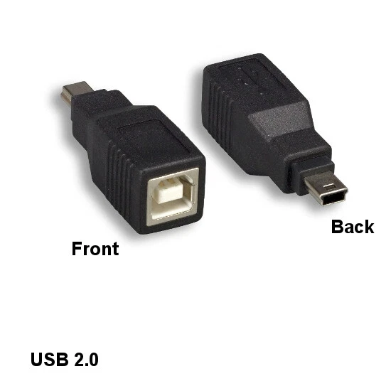 [Lot10] USB 2.0 Type B Female to Mini B 5Pin Male Connector Adapter PDA MP3 MP4 - Image 1 of 1
