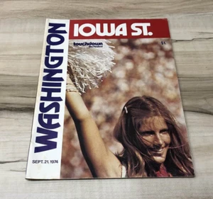 Vintage 1974 Touchdown Illustrated Washington vs IOWA ST. Program Magazine - Foto 1 di 3