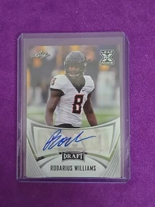 Tarjeta autógrafa de novato Leaf Draft 2021 Rodarius Williams XRC New York Giants  - Imagen 1 de 3