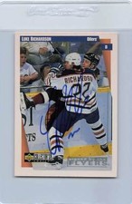 1997/98 Collector's Choice #96 Luke Richardson Oilers Signed Auto *G6897