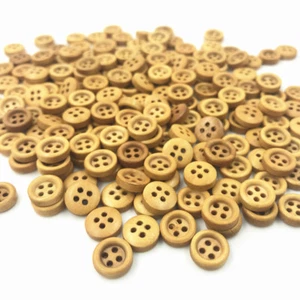 200pcs Mini Round Wooden Buttons 4-holes Sewing Scrapbooking Crafts 9mm - Picture 1 of 2