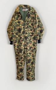 Vintage Saftbak Coveralls Men Large Duck Camo Frog Skin Insulated Hunting - Picture 1 of 13