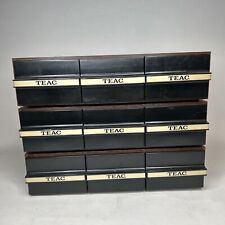 3 Vintage Teac 36 Tape Cassette Tapes Storage Holder Case 3-Drawer Faux Wood