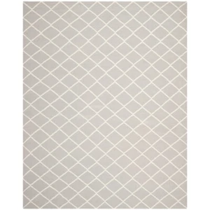 SAFAVIEH Dhurries DHU565G Handwoven Grey / Ivory Rug - Picture 1 of 16