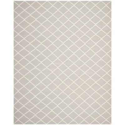 SAFAVIEH Dhurries DHU565G Handwoven Grey / Ivory Rug - Image 1 of 4