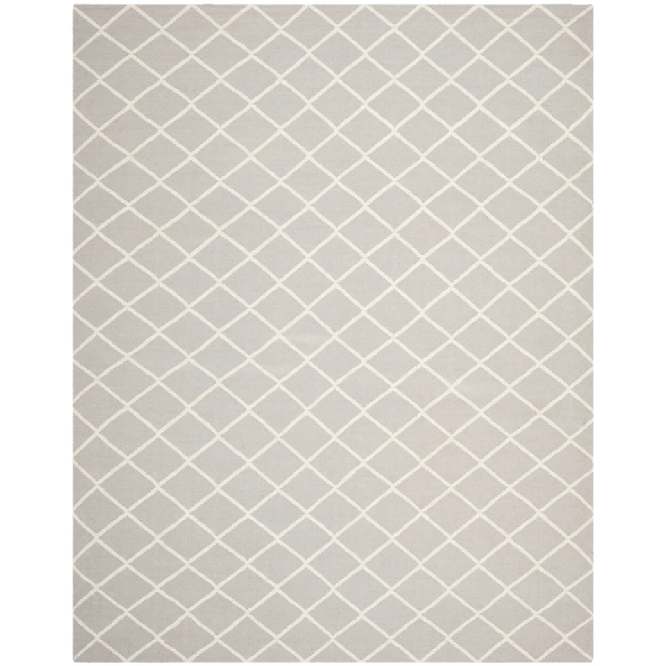 SAFAVIEH Dhurries DHU565G Handwoven Grey / Ivory Rug - Image 1 of 4