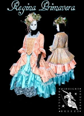 EN STOCK ÚNICO Vestido Vestido Mascarada Mardi Gras Renacimiento María Antonieta Talla M Foto 1 de 4