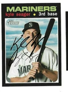 Seattle Mariners KYLE SEAGER  Signed 2020 Topps Heritage Card #138 - Picture 1 of 1