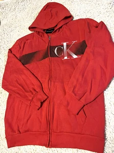 Calvin Klein Big Boys Full Zip Up Hoodie Youth XL Red GUC - Picture 1 of 4