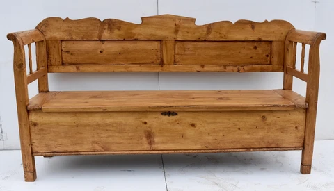 Antique Pine Box Bench or Settle Cover