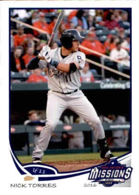 2016 San Antonio Missions Grandstand #24 Nick Torres Lakewood California CA Card - Image 1 of 2