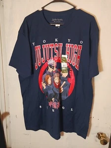 JUJUTSU HIGH SCHOOL Men’s Size XL Graphic T-Shirt Short Sleeve Blue - Picture 1 of 4