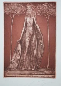 Flora Okuli. Grabado original Aquatinta 1975. Fuchs, Ernst: - Imagen 1 de 2