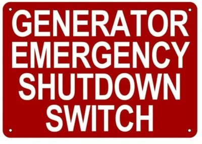 BUILDINGSIGNS.COM "Generator Emergency Shutdown Switch" Sign (Aluminum 7x10)-REF24-1027