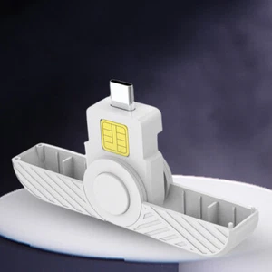 USB Card Reader Type-C USB Common Access CAC for SIM Chip ID Card (White) - Afbeelding 1 van 9