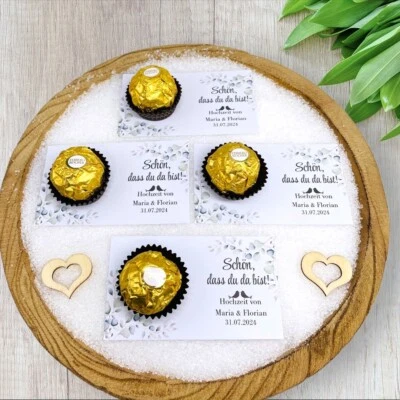 Edles Gastgeschenk Hochzeit/ Gastgeschenk/ personalisierte Pralinenkarte - Bild 1 von 2