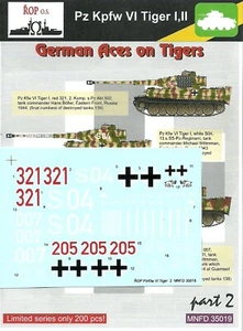 Rop OS Decals 1/35 Pz Kpfw VI - Tiger I Y II - Alemán Tiger Aces Parte 2 - Bild 1 von 1