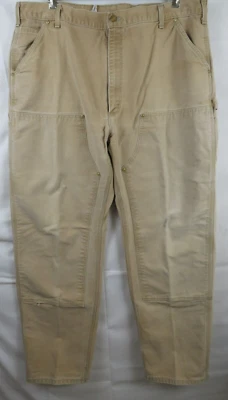Vintage Carhartt USA Union Made Canvas Double Knee carpenters Work pants 42X34 - Image 1 of 4