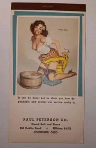 Vintage Oktober 1959 Werbung Pin Up Girl Mini Kalender "Ein fairer Fang" - Bild 1 von 4