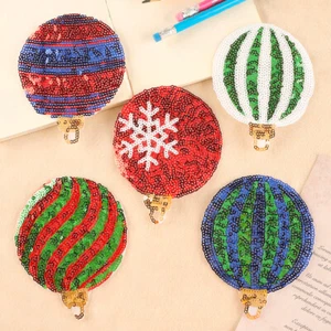 Festive Sequined Hot Air Balloon Iron On Patch Christmas Decorative DIY Badge - Bild 1 von 10
