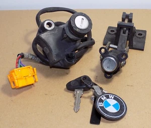 Lockset Ignition Seat Lock 1 OEM Key BMW R1100S 51252313183 & 52532328565 - Picture 1 of 4