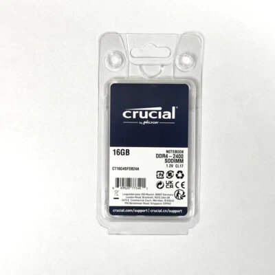 Crucial 16GB DDR4 2400MHz PC4-19200 Laptop Memory CL17 260-Pin 1.2V LAPTOP RAM - Image 1 of 4