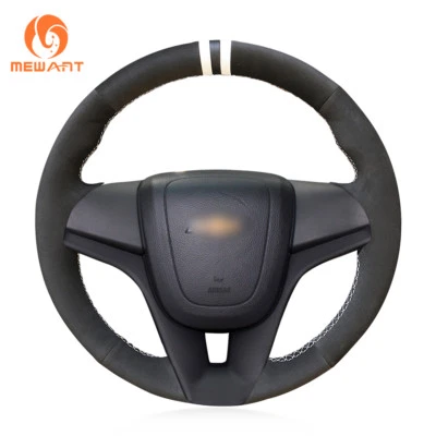 Cubierta de volante de cuero negro para Chevrolet Cruze Aveo Holden Cruze Ravon Foto 1 de 4