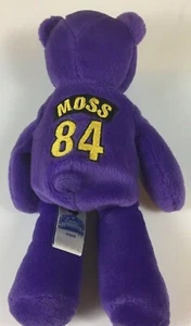 Limited Treasures Pro Moss Minnesota Vikings Bear Nfl 1998 Randy 84 Plush Hof - Picture 1 of 8