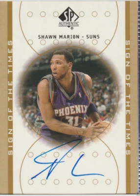 Tarjeta autografiada auténtica Shawn Marion 2001 UD SP pequeña Foto 1 de 2
