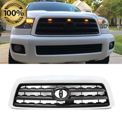 Super White Front Bumper Grille For 2008-2016 2017 Toyota Sequoia Platinum SR5 Foto 1 de 4