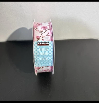 Kirkland Wire-Edged Ribbon 1.5" Wide 50 YD Cherry Blossoms Ribbon NEW - Image 1 of 2