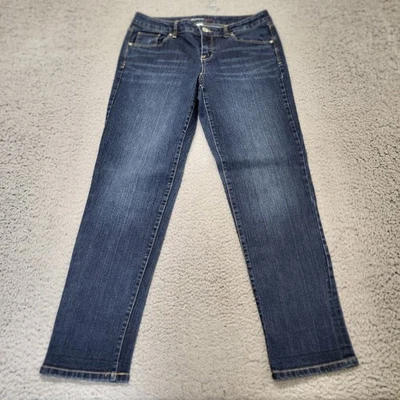 Style & Co. Jeans para mujer talla 6 azul EX-Boyfriend curvilíneo tobillo elástico bigotes Foto 1 de 4